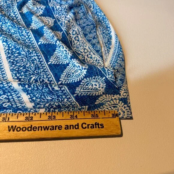 Show Me Your Mumu Women XL Bam Bam Bells Trouser Blue Paisley Pull On Pant 70s - Picture 8 of 9